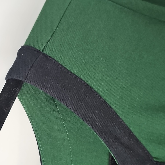 eShakti Forest Green wBlack Trim Cottagecore 50s Retro Fit&Flare Midi Dress - Picture 4 of 16